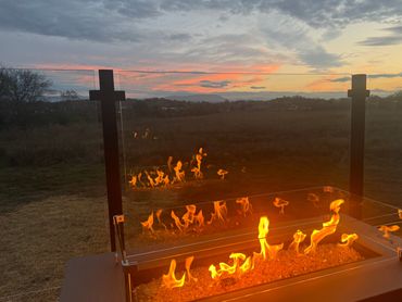 Enjoy the warmth and ambience of our linear gas firepits.