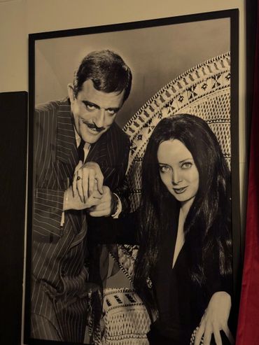 Portrait of Morticia and Gomez Addams.