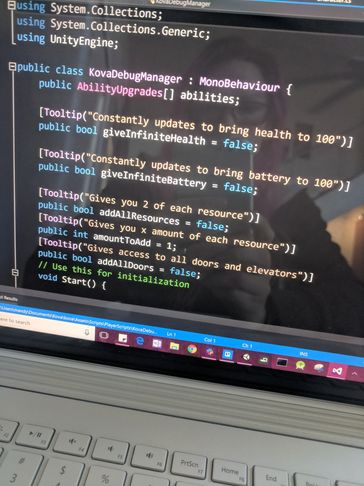 Game code in Visual Studio for game development in the homeschool in Burnet.