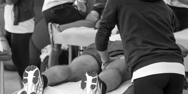 Football soccer academy player receiving physiotherapy at Iconic Football Academy in Estepona, Spain