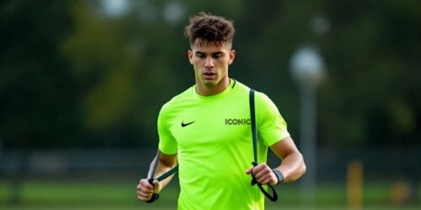 Football (soccer) academy player doing a stretching warm-down drill