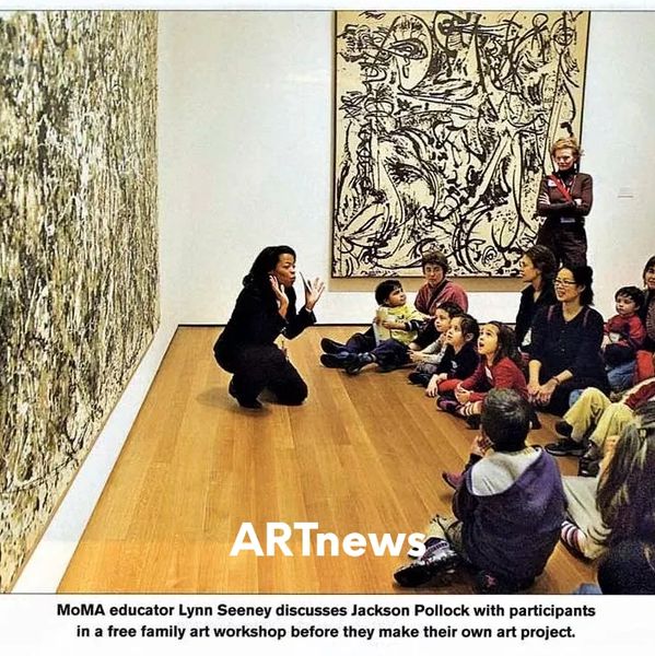 Families at the Museum of Modern Art, NYC with lecturer Lynn Seeney