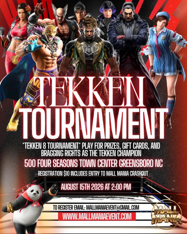Tekken 8 tournament announcement with prizes and registration details.