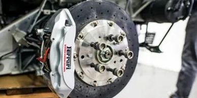Opened wheels of a car with a disc brake