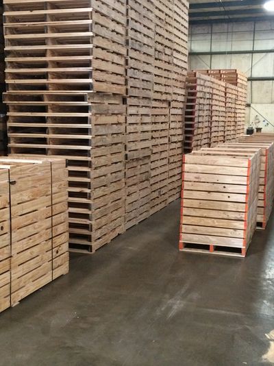 Custom pallets stacked in Macon, GA