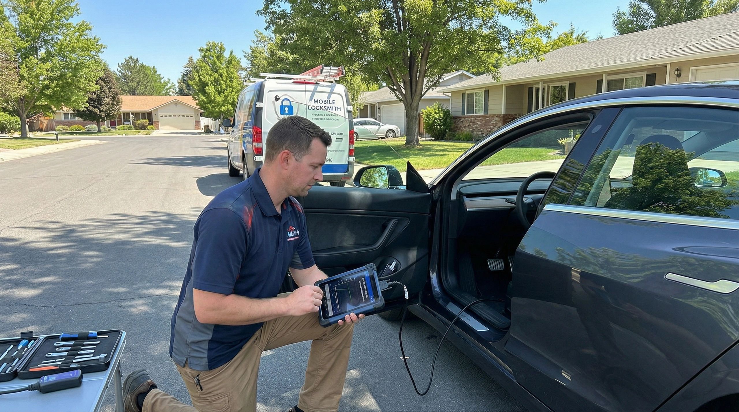 Sierra Auto Locksmith technician programming keys & Fobs in Gardnerville, NV