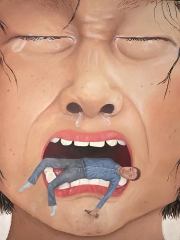 "Tolerate It"
18 x 25
Oil paint, acrylic paint