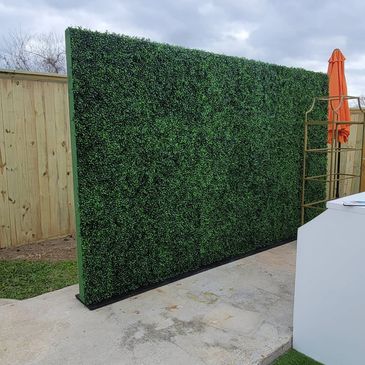 Hedgewall in New Orleans for party. Hedge wall rental Calfee Productions.