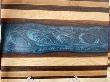 Blue Azure Epoxy Cutting Board