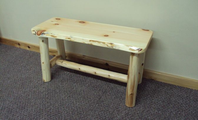 Log Cedar Slab Bench Kitchen Dining Room Rustic Furniture