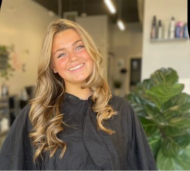 Client with blond highlights at the Parlour Hair Salon
