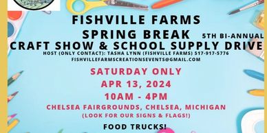 Fishville Farms Spring Break Craft Show with school supplies