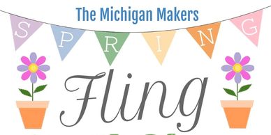 Michigan Makers Spring Fling with bunting & flowers