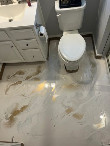 Custom epoxy bathroom floors