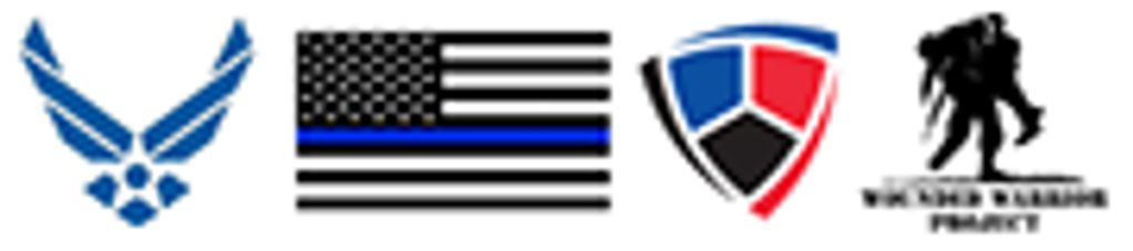 Logos: USAF, Think Blue Line Flag, FirstLife, Wounded Warrior Project