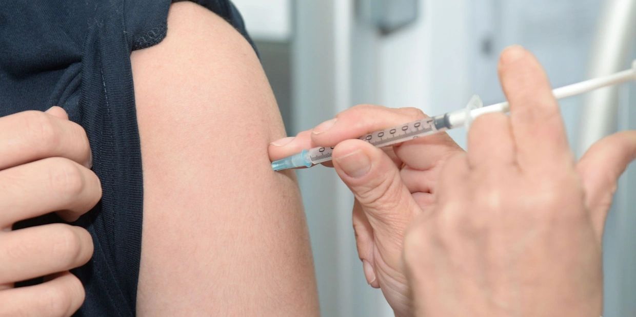 Left arm having an injection for weight loss