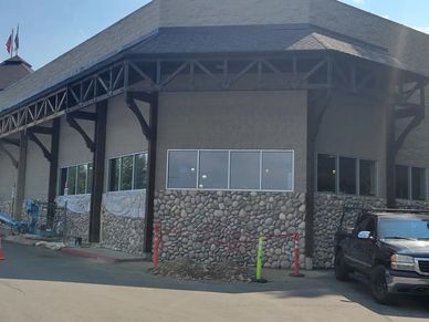 Commercial Building Paint Job in Progress