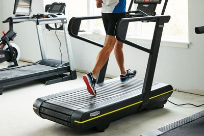 Person running on a treadmill