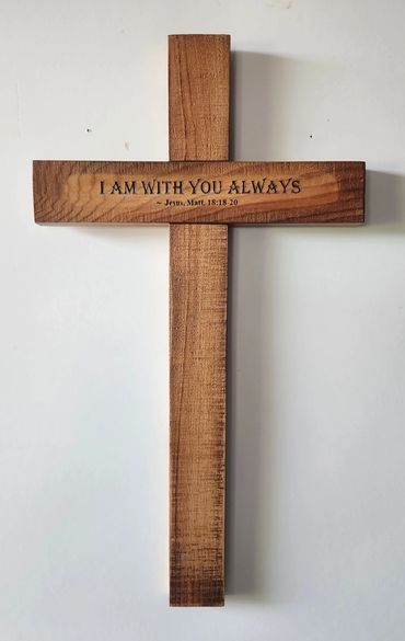 Wood Cross with scripture 