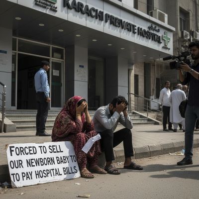 کراچی : نجی اسپتال میں اخراجات ادا کرنے کیلئے نوزائیدہ بچہ فروخت کر دیا گیا