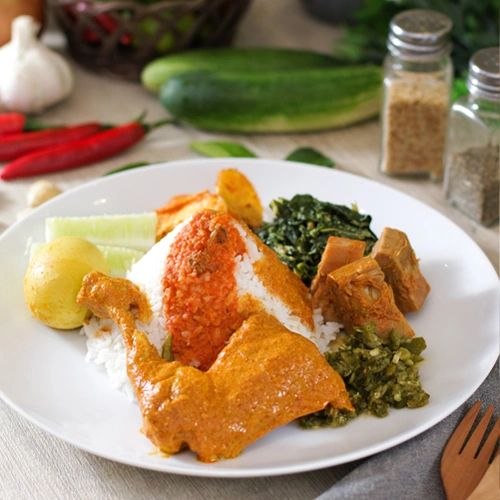 Nasi rames is a delightful combination of various Padang  dishes, making it a popular choice among o