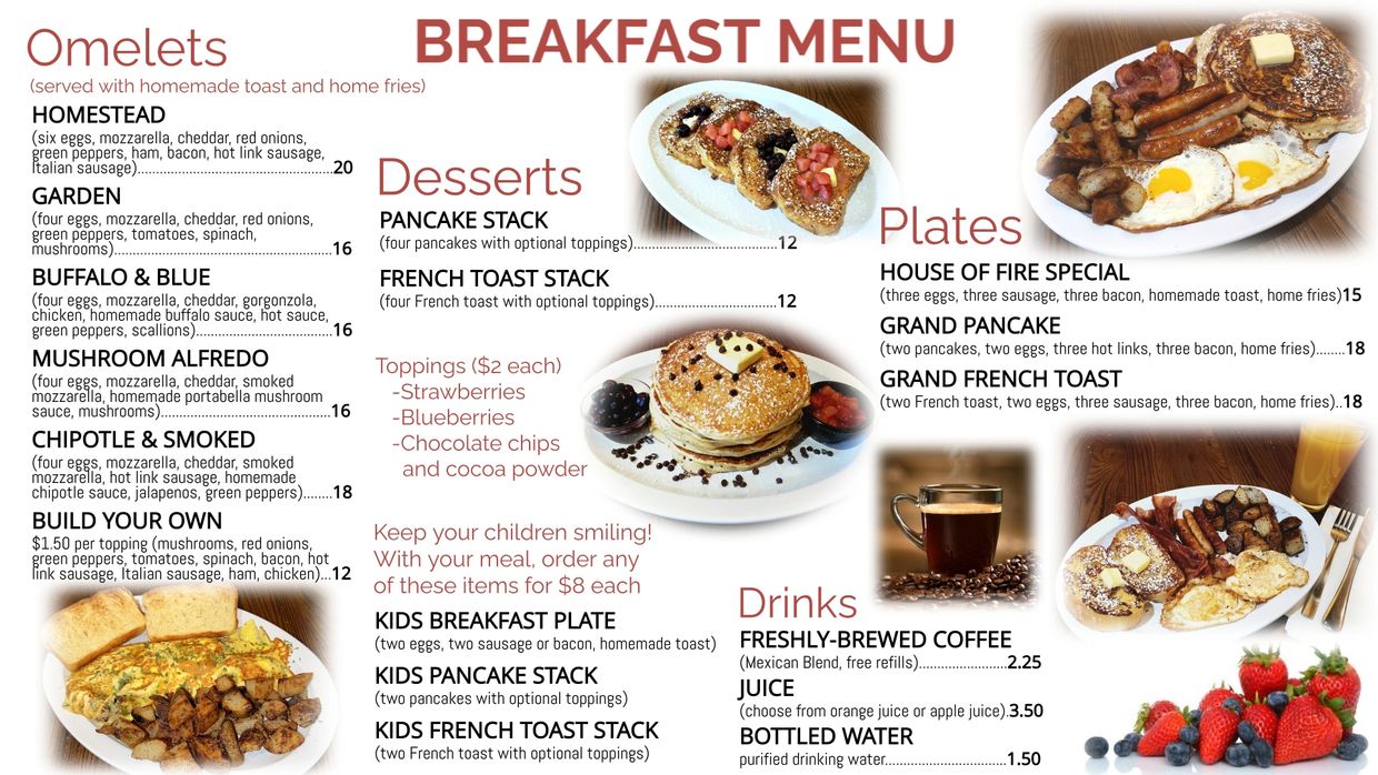 Badger breakfast menu