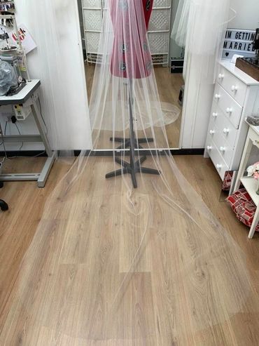 Waterfall Swarovski Crystal Cathedral Length Veil