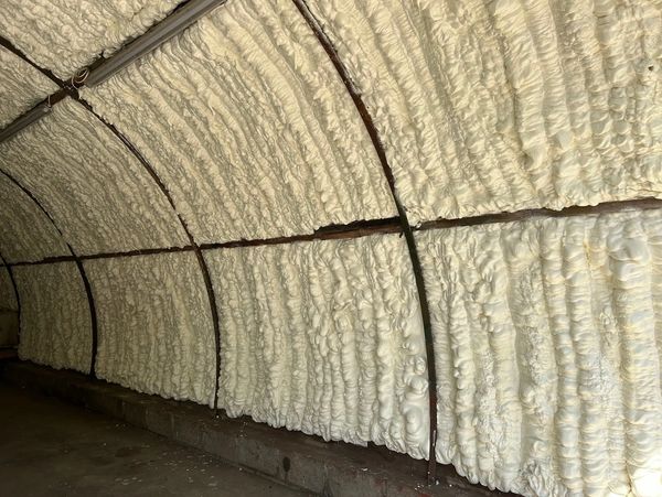 Spray foam insulation for a nissen hut