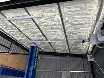 Warehouse condensation cured using H2 Foam Lite Spray Foam Insulation.