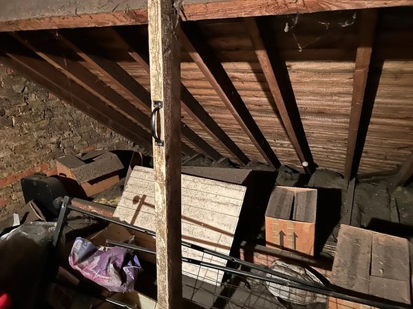 Unhealthy loft/attic full of dust and and other allergens