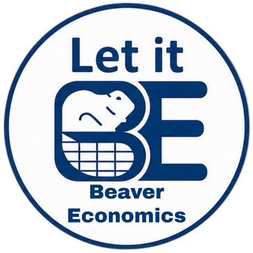 Logo with a beaver and text 'Let it BE Beaver Economics'.