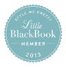 A circular badge for Style Me Pretty's Little Black Book Member 2013.