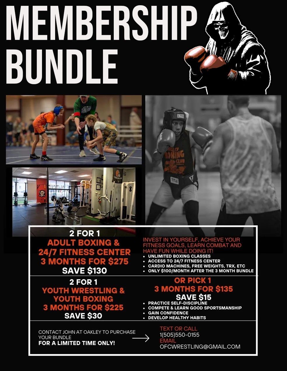 Oakley OFC Gyms membership bundle in Asheville North Carolina, boxing, wrestling 24/7 gym