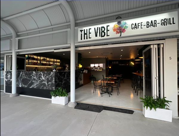 Cafe Entrance, tables, chairs, bar