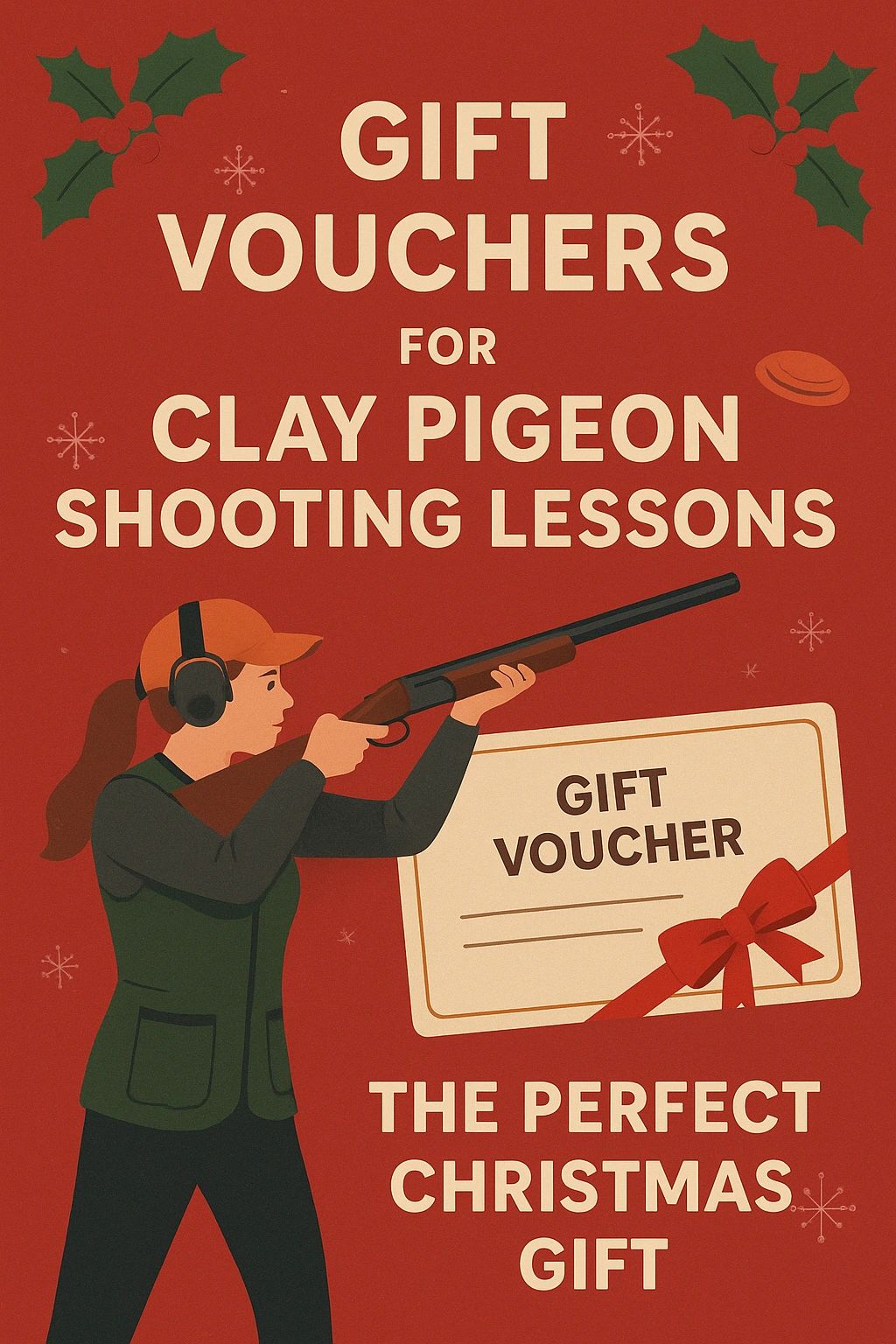 Christmas gift voucher for clay pigeon shooting. The perfect gift card