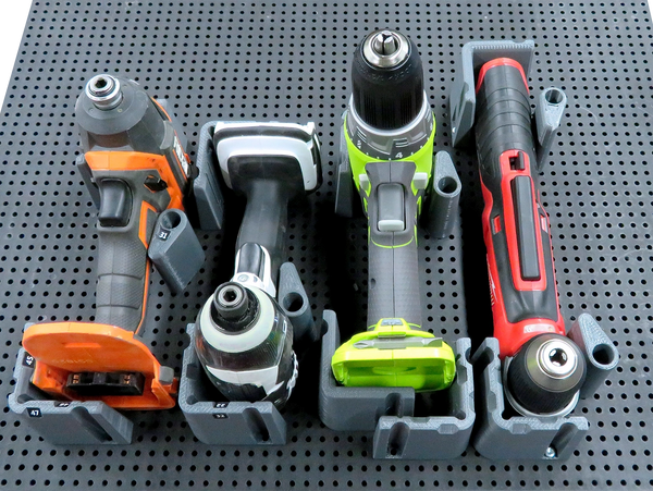 large tool holder parts with large heavy tools on a toolgrid board