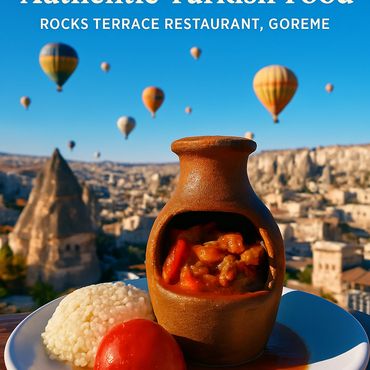 열기구와 함께 즐기는 카파도키아 전통 항아리 케밥
카파도키아 열기구 풍경 속에서 맛보는 진짜 전통 ‘테스티 케밥’. Rocks Restaurant 시그니처 메뉴.