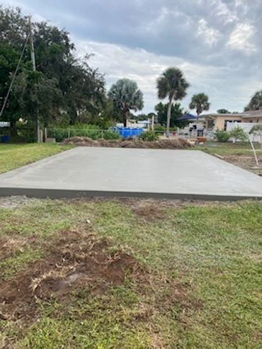 Concrete slab for new detached garage