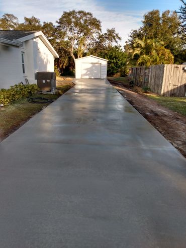 Long Driveway concrete project completed in Venice, Florida.