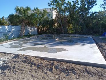 Awesome concrete slab for new upcoming shed.