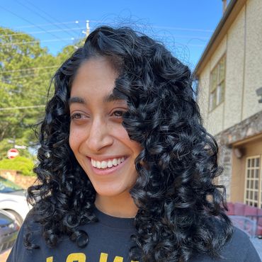 Curly haircut and styling
