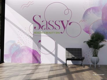 Sassy Health & Beauty wall wrap, using Avery custom vinyl with large format digital print