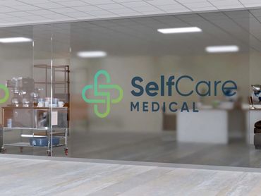 SelfCare Medical interior frosted window film. Designed and installed by Flair Designs