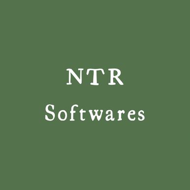 Logo with text 'NTR Softwares' on green background.