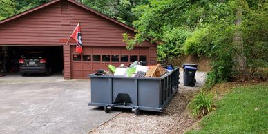 10 yard dumpster rental at a home in lawrenceville, GA
