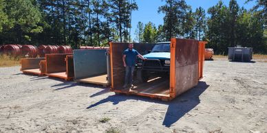 15 yard dumpster size comparison with rear doors open
