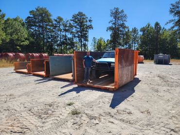 30 yard dumpster with rear door open