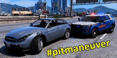 Ford Explorer Police Interceptor performing a PIT maneuver