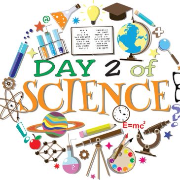 Illustration celebrating Day of Science with scientific symbols.