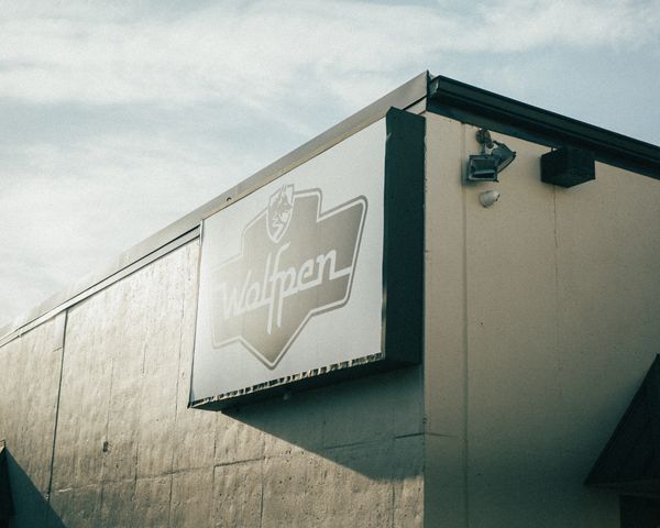 Wolfpen logo at sunset at Wolfpen European Auto Repair in Roswell, Georgia